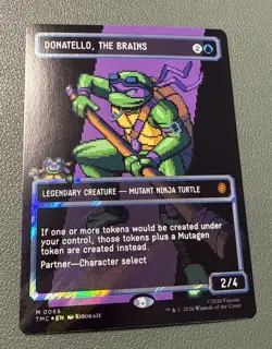 Donatello, The Brains (Pixel Surge Foil) TMNT Magic MTG Card, Donatello TMC 085 - Image 1
