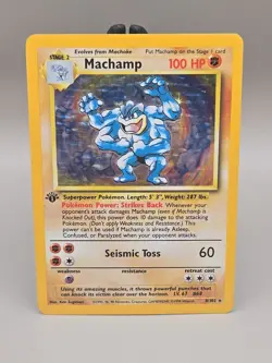 Machamp Rare Holo 1st Edition Pokemon Card - Image 1