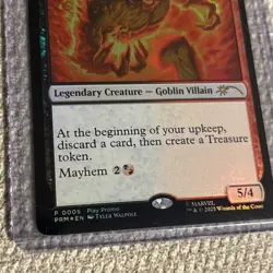 mtg Ultimate Green Goblin Super Rare FOIL Specification Champion Play Promo - Image 2