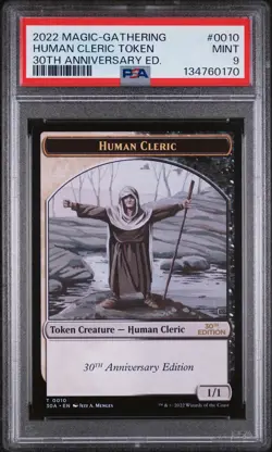 2022 MTG 30TH ANV ED #0010 HUMAN CLERIC TOKEN PSA 9 - Image 1
