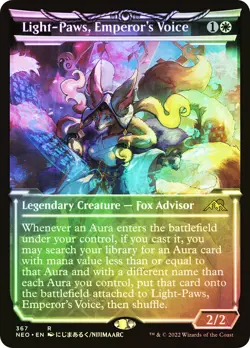 MTG FOIL Light-Paws, Emperor's Voice (#367) - Kamigawa: Neon Dynasty #367 - Image 1