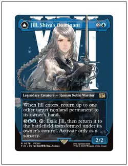 1x Jill, Shiva's Dominant, Borderless Art, Final Fantasy, MTG NM - Image 1