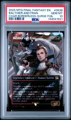 MTG Final Fantasy - Balthier and Fran 0538 Borderless Surge Foil - PSA 10 - Image 1