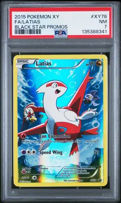 2015 POKEMON XY BLACK STAR PROMOS #XY78 FULL ART/LATIAS PSA 7 - Image 1