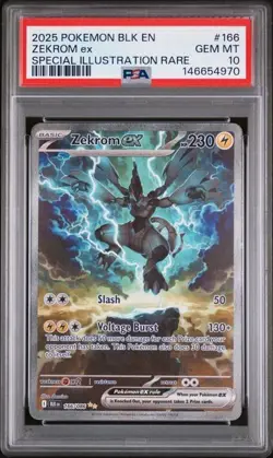 2025 Pokemon Black Bolt Zekrom ex Special Illustration Rare 166/086 PSA 10 - Image 1