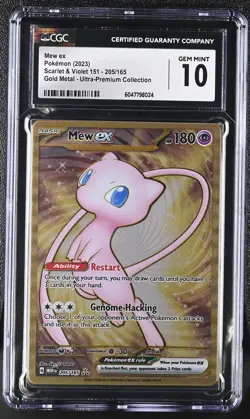 Mew EX 205/165 Gold Metal - Ultra-premium Collection Pokemon CGC 10 Gem Mint - Image 1