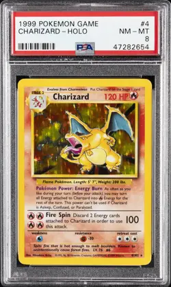 1999 POKEMON GAME #4 CHARIZARD-HOLO PSA 8 - Image 1