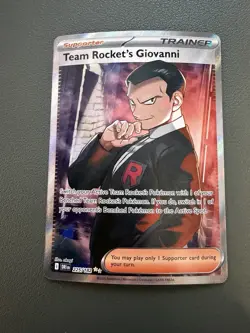 Team Rocket’s Giovanni 225/182 Pokemon Destined Rivals Full Art Ultra Rare NM - Image 1