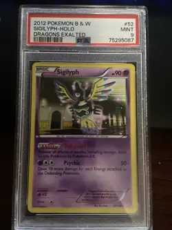 2012 Pokemon Black And White Sigilyph-Holo Dragons Exalted Psa 9 - Image 1