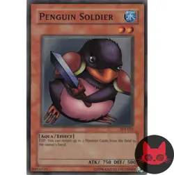Yugioh Penguin Soldier SDJ-022 Super Rare LP - Image 1