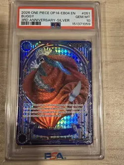 Namco Buggy OP09-051 Rare Foil Character The Azure Sea's Seven PSA 10 English - Image 1