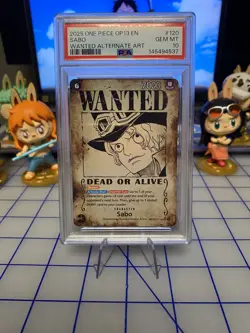 2025 ONE PIECE OP13-CARRYING ON HIS WILL WANTED ALTERNATE ART #120 SABO PSA 10 - Image 1