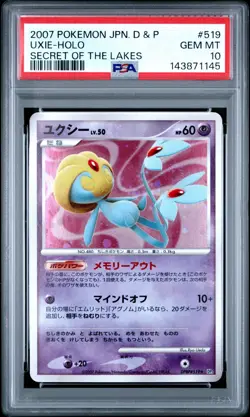 PSA 10 Uxie DPBP#519 Secret of the Lakes DP2 Japanese Holo Graded Pokemon Card - Image 1
