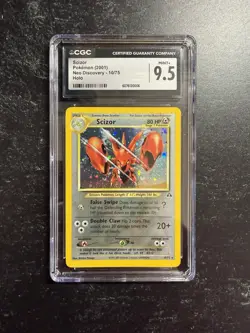 CGC 9.5 Scizor 2001 Neo Discovery 10/75 Holo Rare Pokemon Card Mint - Image 1