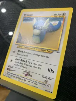 Pokemon Neo Destiny Dratini Card 63/105 TCG WOTC Yuka Morii LP Vintage 2000 - Image 2
