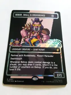 tmnt mtg bebop, skull & crossbones surge foil card no.87 commander tmc n/m - Image 1