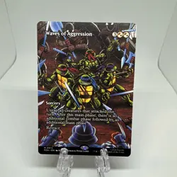 WAVES OF AGGRESSION mtg NM-M Teenage Mutant Ninja Turtles Mythic PZA-013 - Image 1