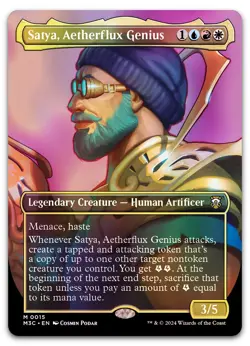 Satya, Aetherflux Genius (Borderless) #15 (Foil) NM Modern Horizons 3 Magic MTG - Image 1