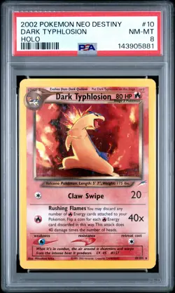 2002 POKEMON NEO DESTINY #10 DARK TYPHLOSION-HOLO PSA 8 - Image 1
