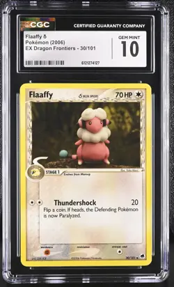 CGC 10 GEM MINT Flaaffy 2006 EX Dragon Frontiers 30/101 Pokemon Card - Image 1