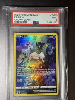 2023 Pokemon Sword & Shield Crown Zenith #GG10 Full Art Mew Psa 9 - Image 1