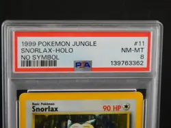 1999 POKEMON JUNGLE #11 SNORLAX - HOLO NO SYMBOL SCARCE PSA 8 NEAR MINT TO MINT! - Image 5