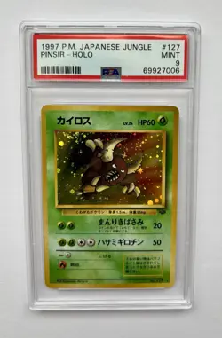 PINSIR 1997 POKEMON JAPANESE JUNGLE HOLO RARE #127 PSA 9 MINT - Image 1