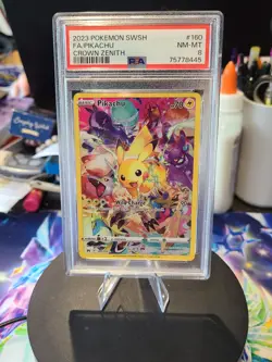 Pikachu 160/159 Full Art Secret Rare Pokemon TCG Crown Zenith 2023 PSA 8 NM-MT - Image 1
