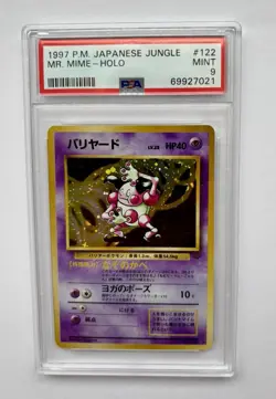 MR. MIME 1997 POKEMON JAPANESE JUNGLE HOLO RARE #122 PSA 9 MINT - Image 1