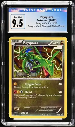 POP 1 Stamped Blister Promo 2012 Pokemon Dragon Vault 11/20 RAYQUAZA CGC 9.5 GEM - Image 1