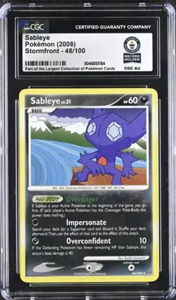GUINNESS WORLD RECORD 1 OF 1 Sableye Pokemon (2008) Stormfront - 48/100 - Image 1
