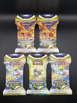 Pokemon TCG: Sword & Shield-Brilliant Stars Sleeved Booster Packs *5-Pack Lot* 820650809972 - Image 1