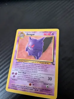 1999 Pokemon - Gengar Non-Holo Rare - Fossil Unlimited 20/62 - WOTC - Image 1