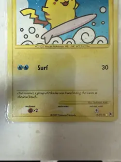 Pokemon Surfing Pikachu 114/111 Rising Rivals Secret Rare Holo Basic 50HP - Image 3