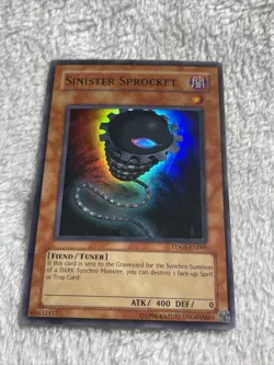 1x Sinister Sprocket TDGS-EN009 Super Rare Holo Unlimited edition /MP- LP Good - Image 1