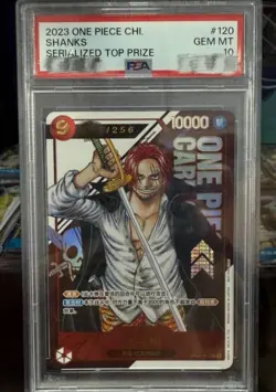 One Piece Card Game Chinese Shanks OP01-120 Top Prize 2023 Championship PSA10 - Image 1