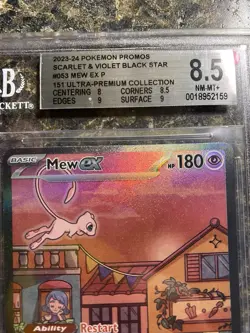 2023-24 Pokemon Promos Scarlet & Violet Black Star #053 MEW EX P 151 BGS 8.5 NM - Image 3