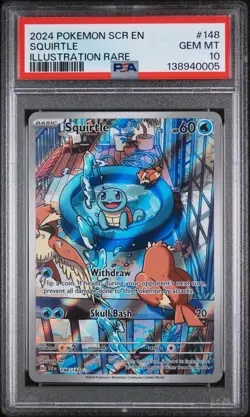 2024 SQUIRTLE PSA 10 Illustration RARE Pokemon 148/142 GEM MINT Stellar Crown - Image 1