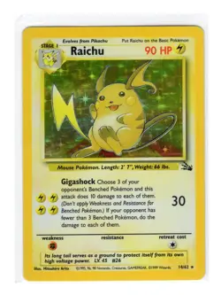 Pokemon TCG Raichu Fossil 14/62 Holo Unlimited Holo Rare - Image 1