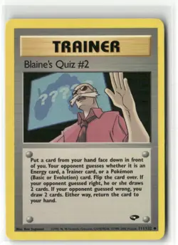 Pokemon Blaine's Quiz #2 111/132 Unlimited Gym Challenge Uncommon - Image 1