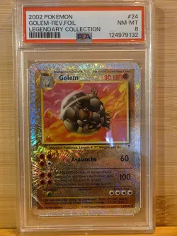 2002 Legendary Collection Pokemon Reverse Holo Golem #24 PSA 8! Read Description - Image 1