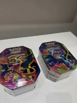 Mega Charizard X and Y ex Tins (One of each X + Y) - SEALED - Pokemon TCG - Image 1