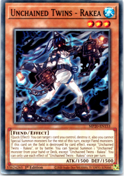 Unchained Twins - Rakea - MP20-EN153 - Common - 1st Edition - Yugioh - Image 1