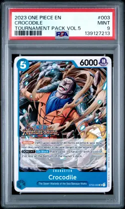 2023 ONE PIECE PROMOS TOURNAMENT PACK VOL.5 #003 CROCODILE PSA 9 - Image 1