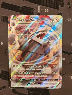 Pokemon TCG Aggron VMAX Holo Ultra Rare Card Brilliant Stars 097/172 - Image 1