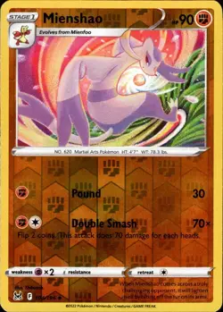 Mienshao - 104/196 - Reverse Holo Lost Origin Pokemon Card - NM/M! - Image 1
