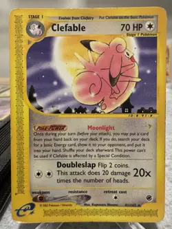 Clefable 41/165 LP Non Holo Rare Full Moon Art Expedition Base Set Pokemon Card! - Image 1