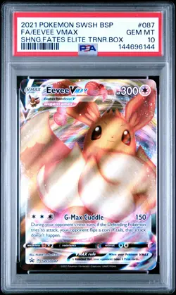 Pokemon TCG Eevee VMAX SWSH087 Shining Fates ETB Black Star Promo Card - PSA 10 - Image 1