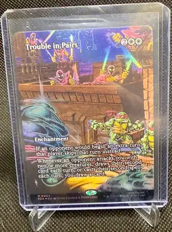 MTG-Teenage Mutant Ninja Turtles Eternal-Legal-Trouble In Pairs Borderless Foil - Image 3