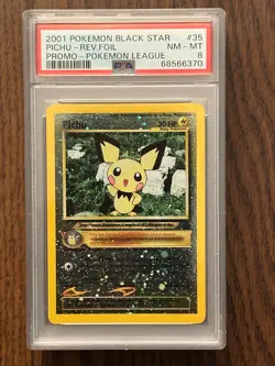 Pokemon Black Star Pichu REV FOIL Pokemon League Promo PSA 8 # 68566370 - Image 2